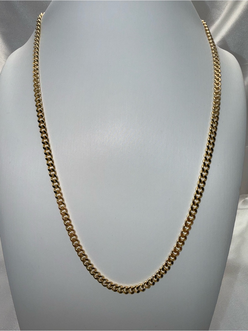 22 Inch 4.4mm 18K Gold Dipped Cuban Link Necklace